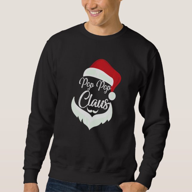 Sweatshirt Pop Pop Claus Pyjamas de Noël Père Noël Costume Ma (Devant)