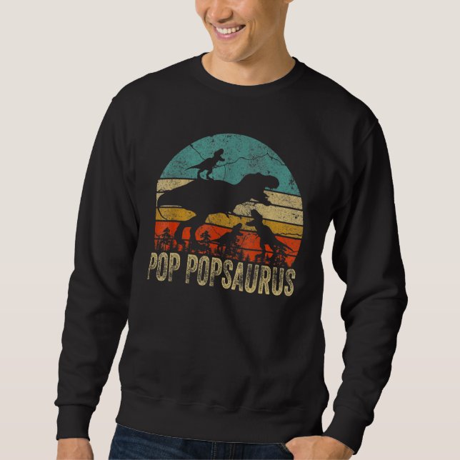 Sweatshirt Pop Pop Dinosaur Pop Popsaurus 3 Deux Enfants Chri (Devant)