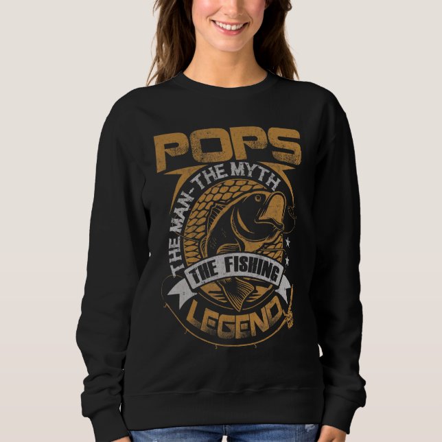 Sweatshirt Pop The Man The Myth The Fishing Legend Père's (Devant)