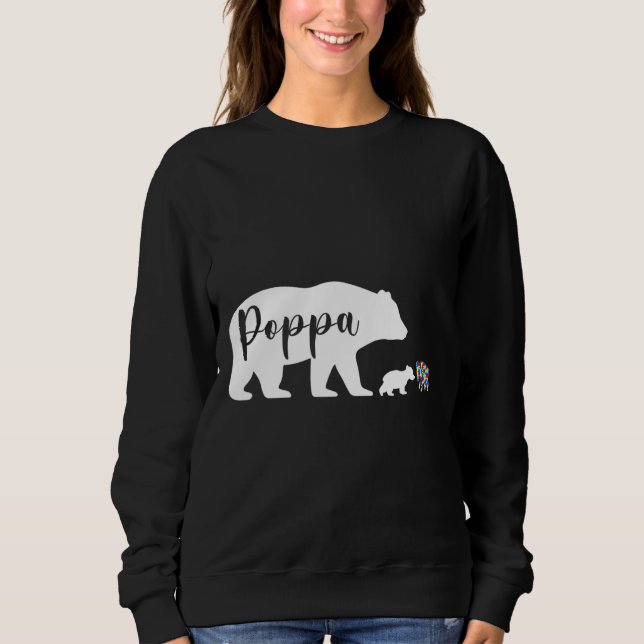 Sweatshirt Poppa Bear Sensibilisation sur l'autisme Amour Sou (Devant)
