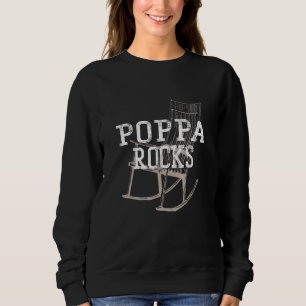 Sweatshirt Poppa Rocks Fête des pères Petits-enfants Aimez le