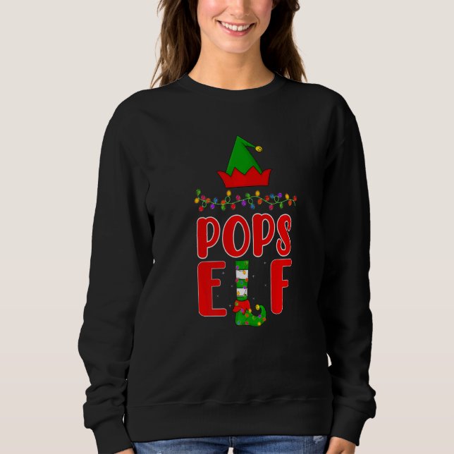 Sweatshirt Pops Elf Correspondant Famille Éclairage Noël (Devant)
