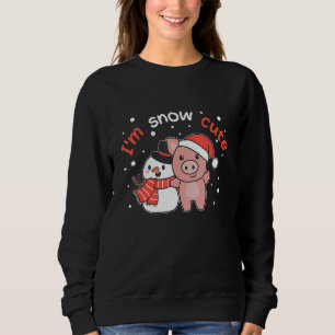 Sweatshirt Porc je suis neige mignon bonhomme de neige neige