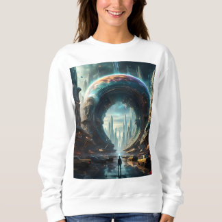 Sweatshirt Portail futuriste de la planète Alien avec Porte m