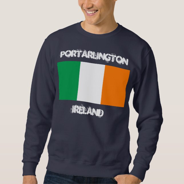 Sweatshirt Portarlington, Irlande avec drapeau irlandais (Devant)