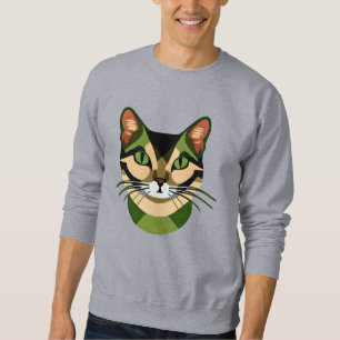 Sweatshirt Portrait de chat Camouflage