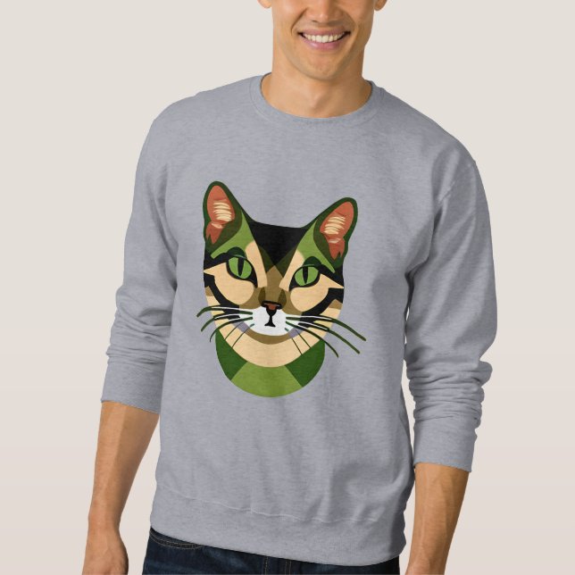 Sweatshirt Portrait de chat Camouflage (Devant)