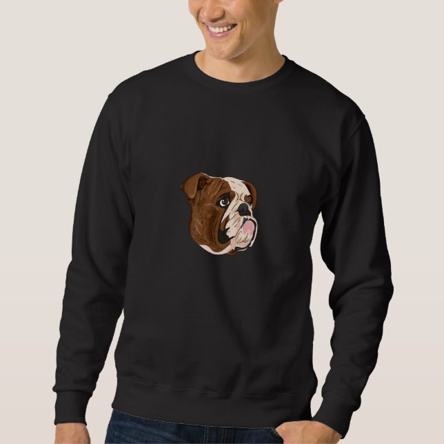 Sweatshirt Portrait de chien de Bulldog (Devant)