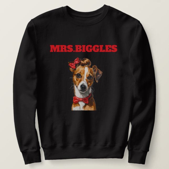 Sweatshirt Portrait de chien personnalisé – Conception de nom (Design devant)
