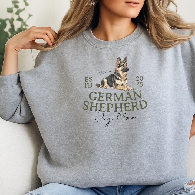 Sweatshirt Portrait de chien personnalisé maman berger allema (Elevate your party apparel with this Custom Pet Portrait Dog Mom Shepherd sweatshirt sweatshirt! )