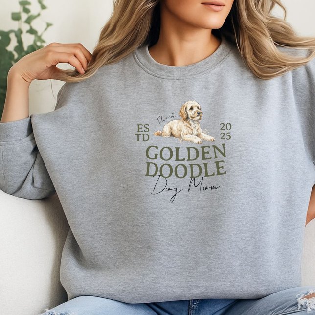 Sweatshirt Portrait personnalisé chien chien maman Doodle dor (Elevate your party apparel with this Custom Pet Portrait Dog Mom Golden Doodle sweatshirt!)
