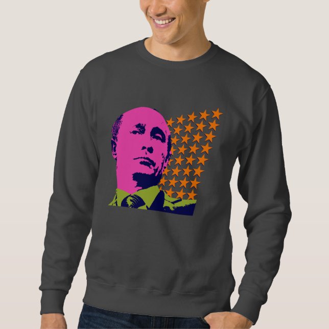 Sweatshirt Portrait Pop Art de Poutine rose (Devant)