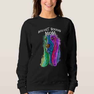 Sweatshirt Portrait Pop coloré Basset Hound Chien Maman Maman