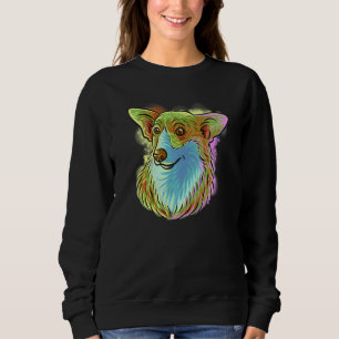 Sweatshirt Portrait Pop coloré Corgi Chien Fête de la Mère Ma