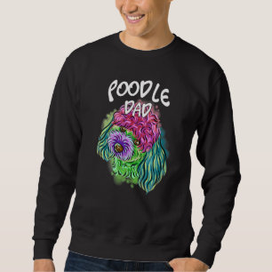 Sweatshirt Portrait Pop coloré Poodle Chien Papa Fête des pèr
