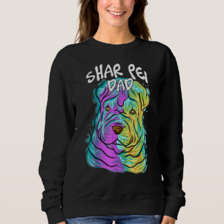Sweatshirt Portrait Pop coloré Shar Pei Chien Papa Da Père