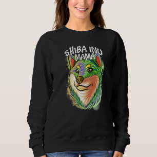 Sweatshirt Portrait Pop coloré Shiba Inu Chien Maman Mère D