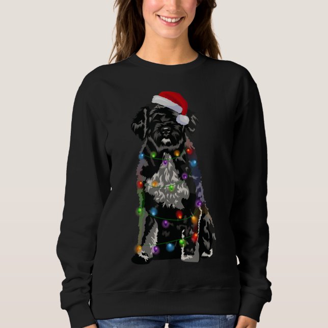 Sweatshirt Portugais de l'eau Chien Lumières Noël Chien de No (Devant)