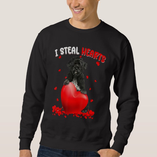 Sweatshirt Portuguese Water Dog Dog I Steal Hearts Cute Valen (Devant)