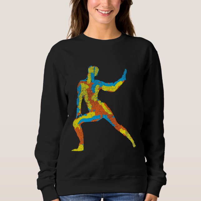 Sweatshirt Pose de Yoga moderne coloré (Devant)