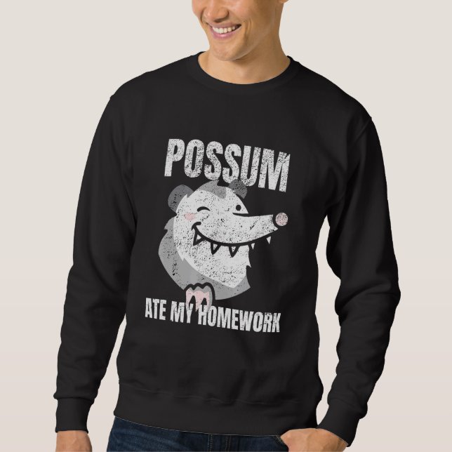 Sweatshirt Possum Ate My Homework (Devant)