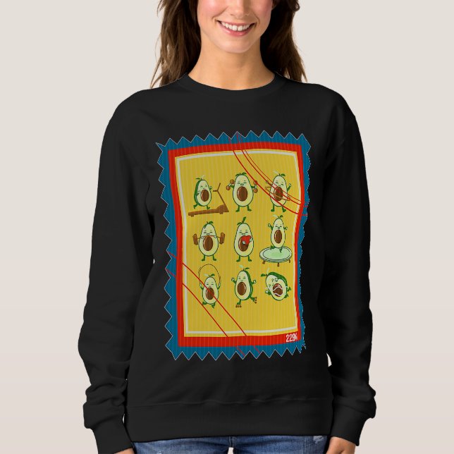 Sweatshirt Postage Stamp Vegetarian Avocado Workout (Devant)