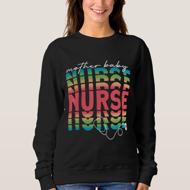 Sweatshirt Postpartum Mère Bébé Infirmière Maman Bébé Retro V (Devant)
