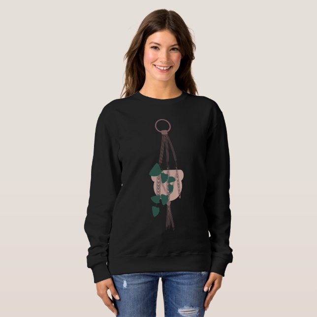 Sweatshirt Pot rose suspendu pour plante (Devant entier)