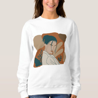 Sweatshirt potraits design plat avec couleurs boho
