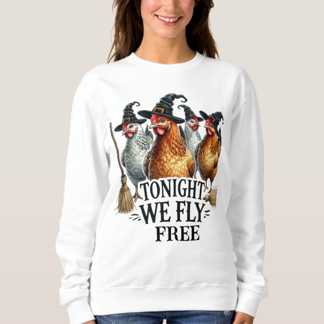 Sweatshirt Poules Drôles Halloween  (Devant)