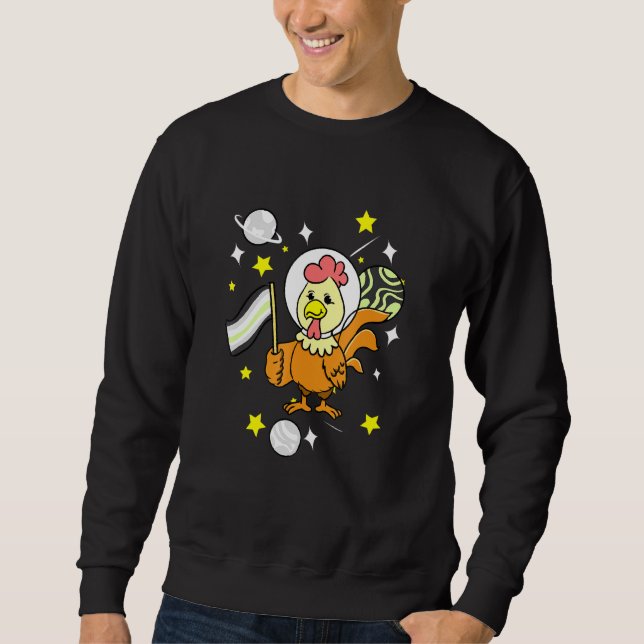 Sweatshirt Poulet Agender Dans L'Espace Fierté Agender (Devant)