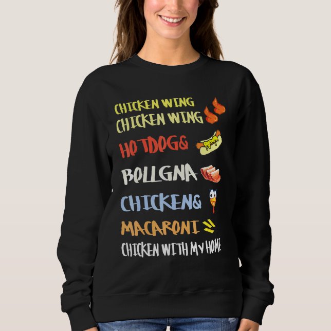 Sweatshirt Poulet Aile Poulet Aile Hotdog Et Bologne Enfants (Devant)