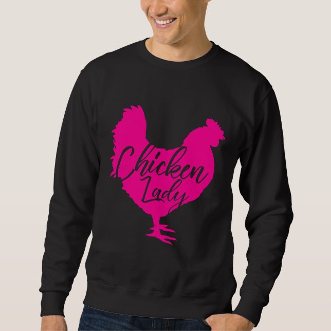 Sweatshirt Poulet dame pour femmes rose (Devant)