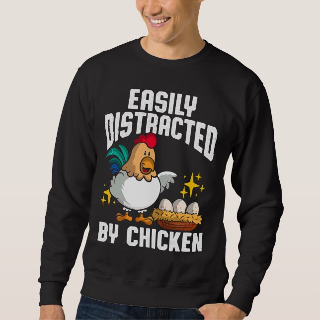 Sweatshirt Poulet facilement distrait (Devant)