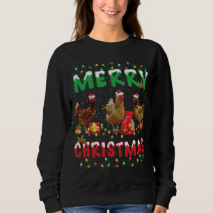 Sweatshirt Poulet Noël Fée Lumières Joyeux Noël Poulet
