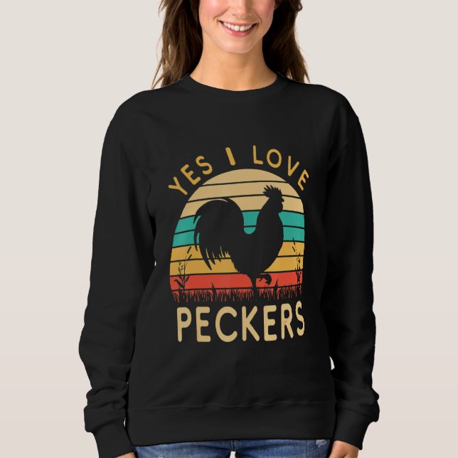 Sweatshirt Poulet Oui J'aime Peckers (Devant)