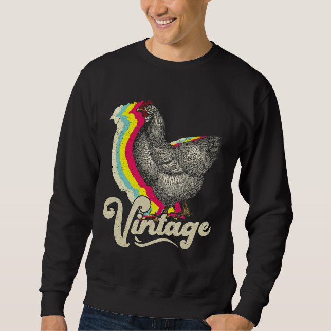 Sweatshirt Poulet Vintage Retro S S O (Devant)