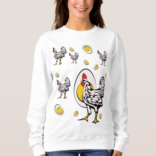 Sweatshirt Poulets rétro (Devant)