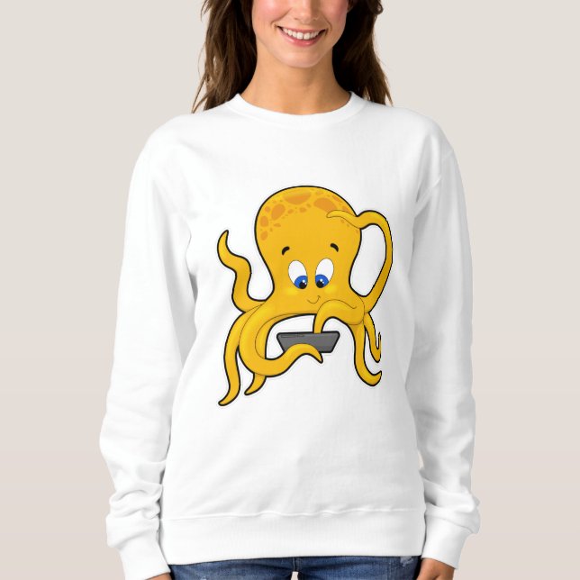 Sweatshirt poulpe avec ordinateur portable (Devant)