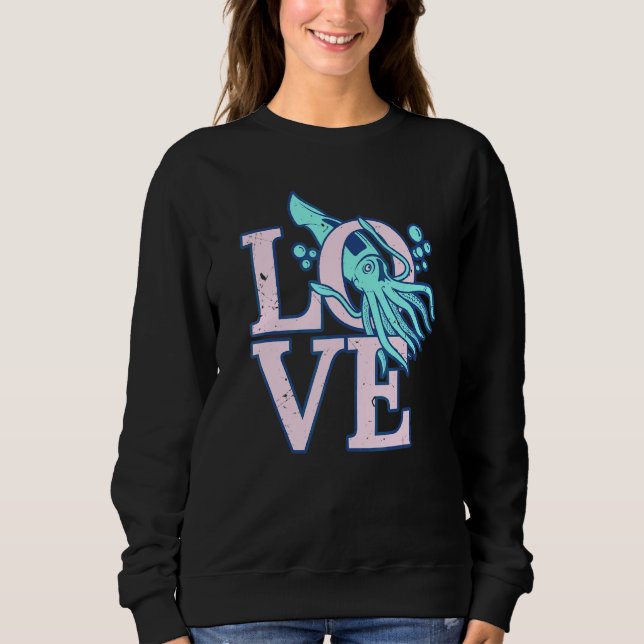 Sweatshirt Poulpe d'amour  Seiche Calmar 1 (Devant)