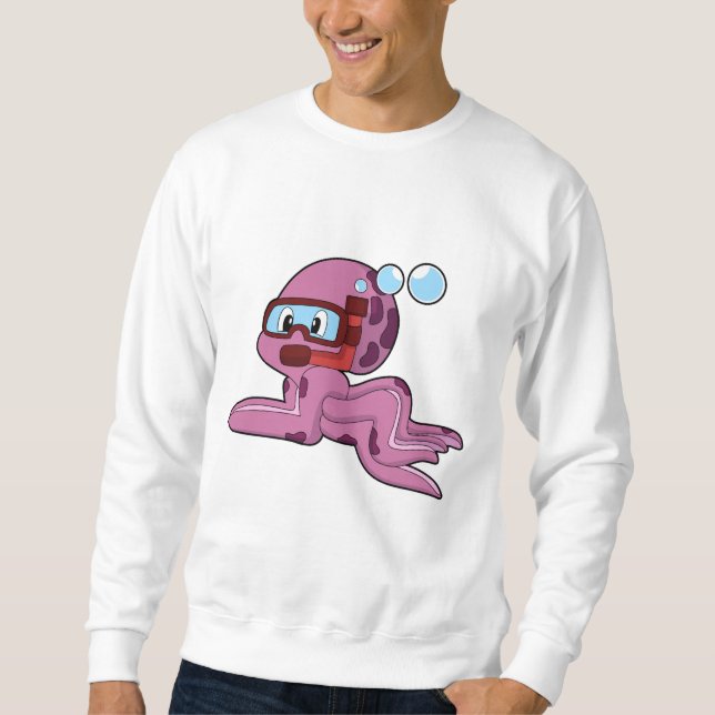 Sweatshirt Poulpe en plongeur avec tuba (Devant)