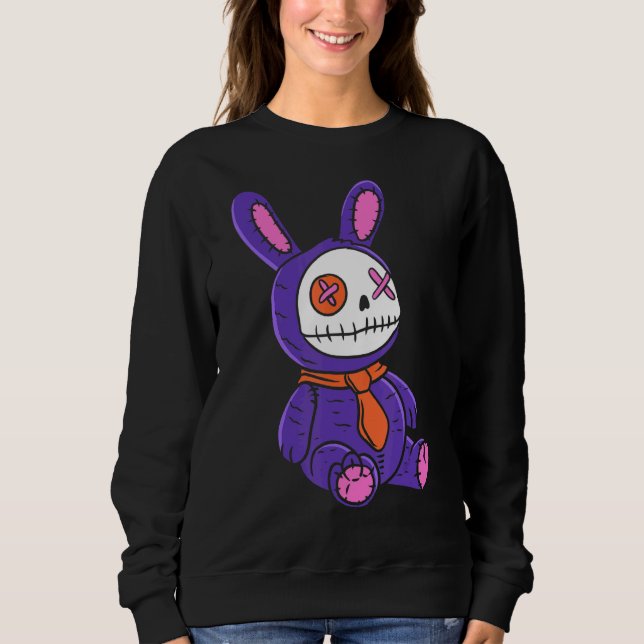 Sweatshirt Poupée Voodoo déplaisante Pink Pastel Goth Teddy B (Devant)