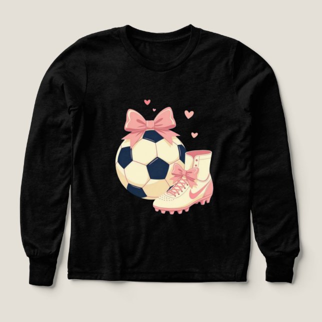 Sweatshirt pour amoureuse de football coquette (Motif recto)