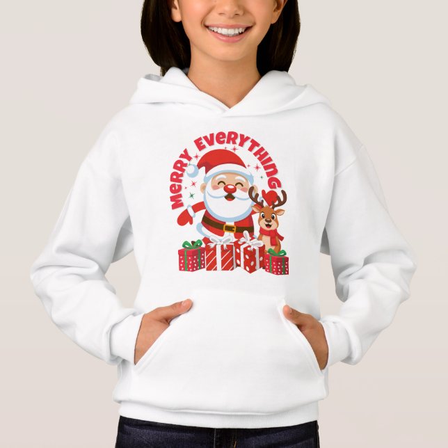 Sweatshirt pour enfants Santa & Renne (Devant)