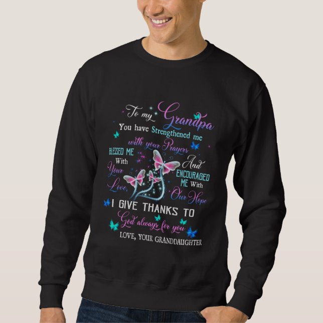 Sweatshirt Pour petite-fille aimée et regrettée par son grand (Devant)