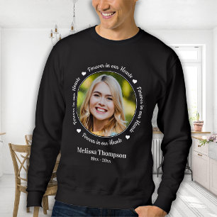 Sweatshirt Pour toujours dans notre coeur Mémorial photo pers