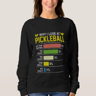 Sweatshirt Pourquoi J'Ai Perdu À Pickleball Funny Pickle Ball