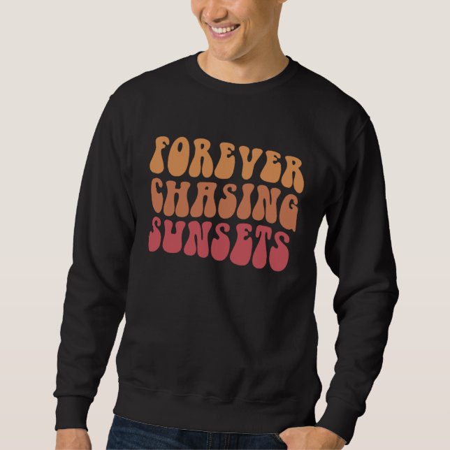 Sweatshirt Poursuite Éternelle du Coucher de Soleil Tendances (Devant)
