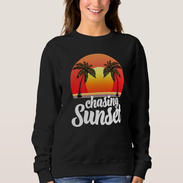 Sweatshirt Poursuivant les couchers de soleil Plage  Femmes C (Devant)