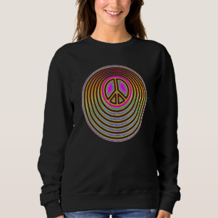 Sweatshirt Pouvoir de fleur psychédélique coupé signe PAIX 1 